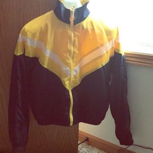 Yellow White Navy Blue Windbreaker